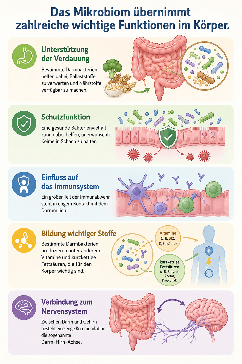 wichtige Funktionen des Mikrobioms Mikrobiom